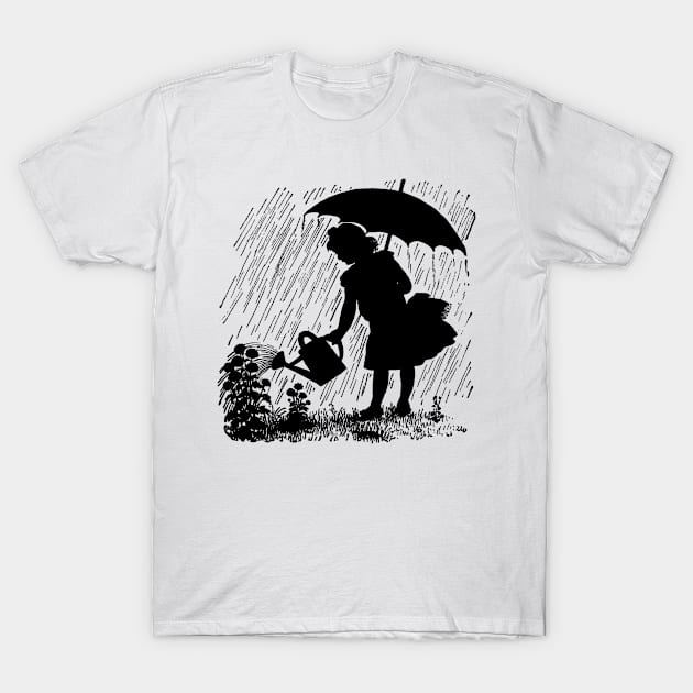 RAIN GIRL AND PLANT T-Shirt by ZyDesign